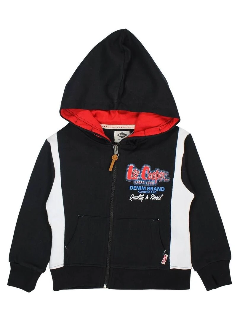 Lee Cooper Veste garçon imprimé logo en coton Noir