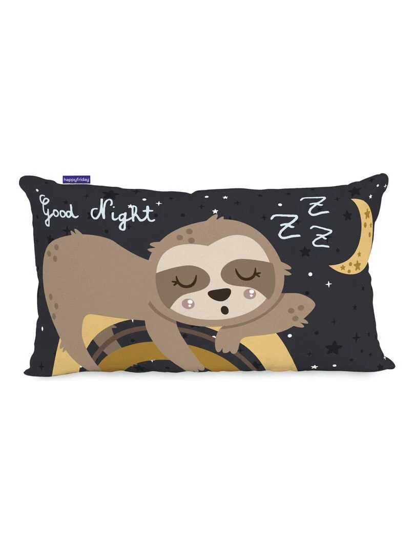 Housse de coussin Sleepy sloth "Happyfriday" Blanc