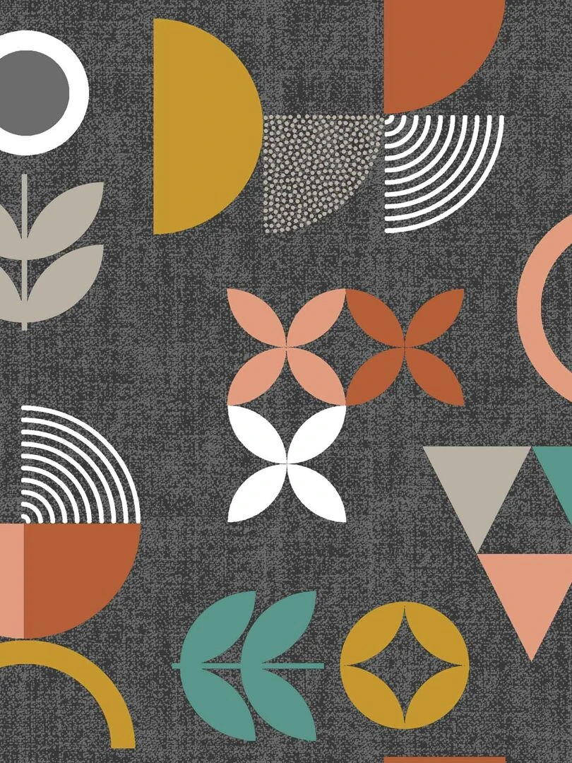 Nappe Toile cirée au mètre Seveny anthracite Gris