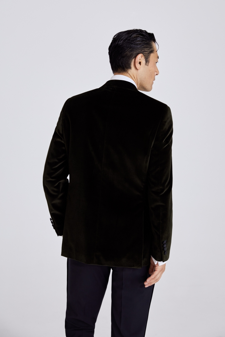 Regular Fit Olive Velvet Jacket   Buy Online at Moss