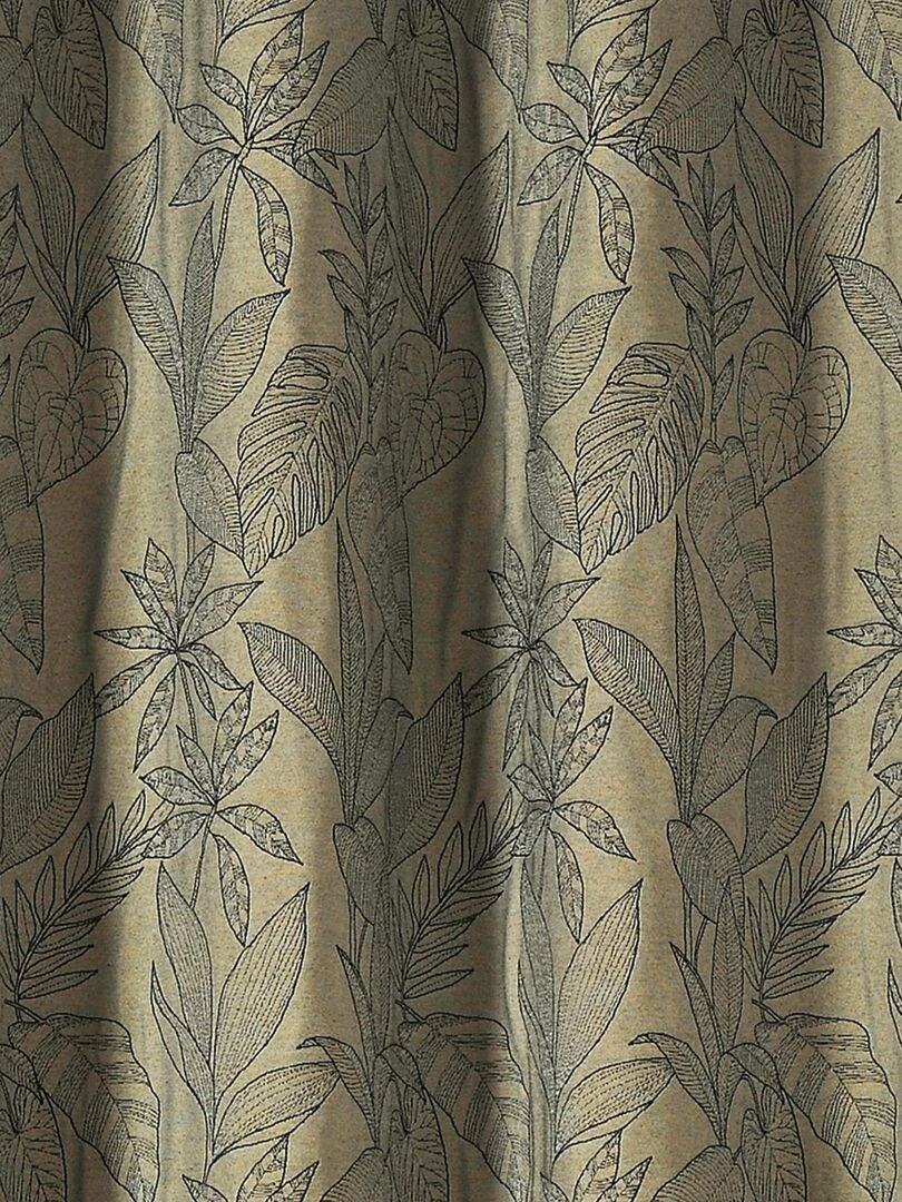 Rideau aux feuilles stylisées   Vert