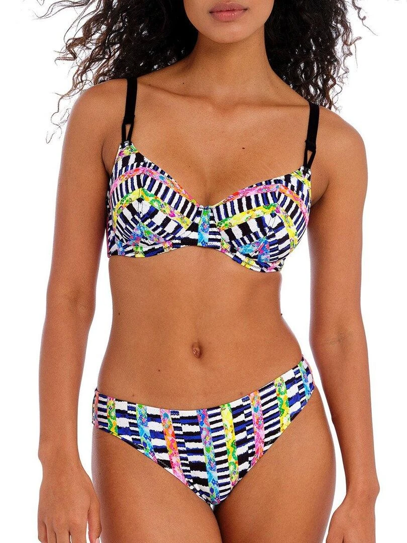 Haut de maillot avec armatures Electro rave Noir