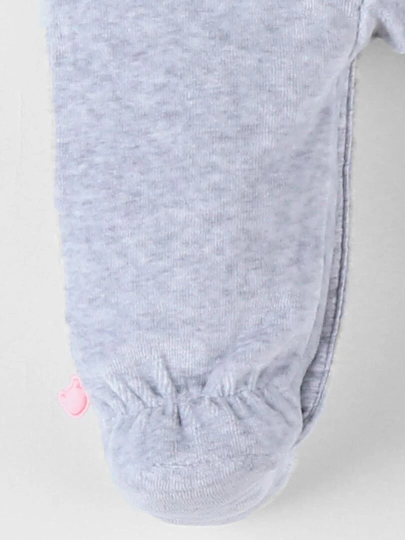 Pyjama 1 pièce ours en velours  chiné   Noukie's   Gris