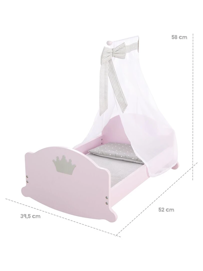 ROBA Berceau de Poupée Complet "Princess Sophie"   Inclus Textile   Rose/Gris   N/A