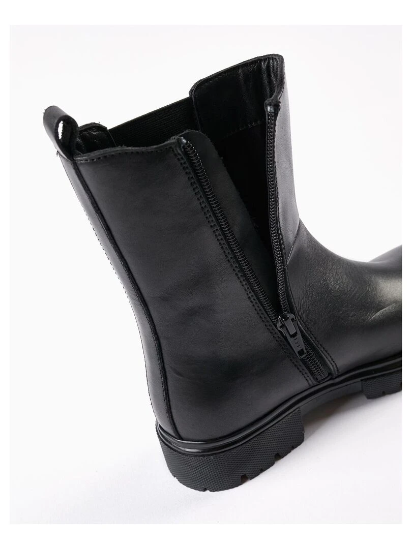 Bottes de Motard en Cuir pour Fille   GREAT GOALS GREAT WORLD   Noir