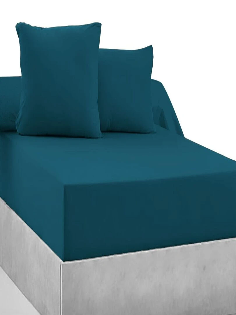 2 Taies d'Oreiller 63 x 63 cm Bleu Canard Bleu canard