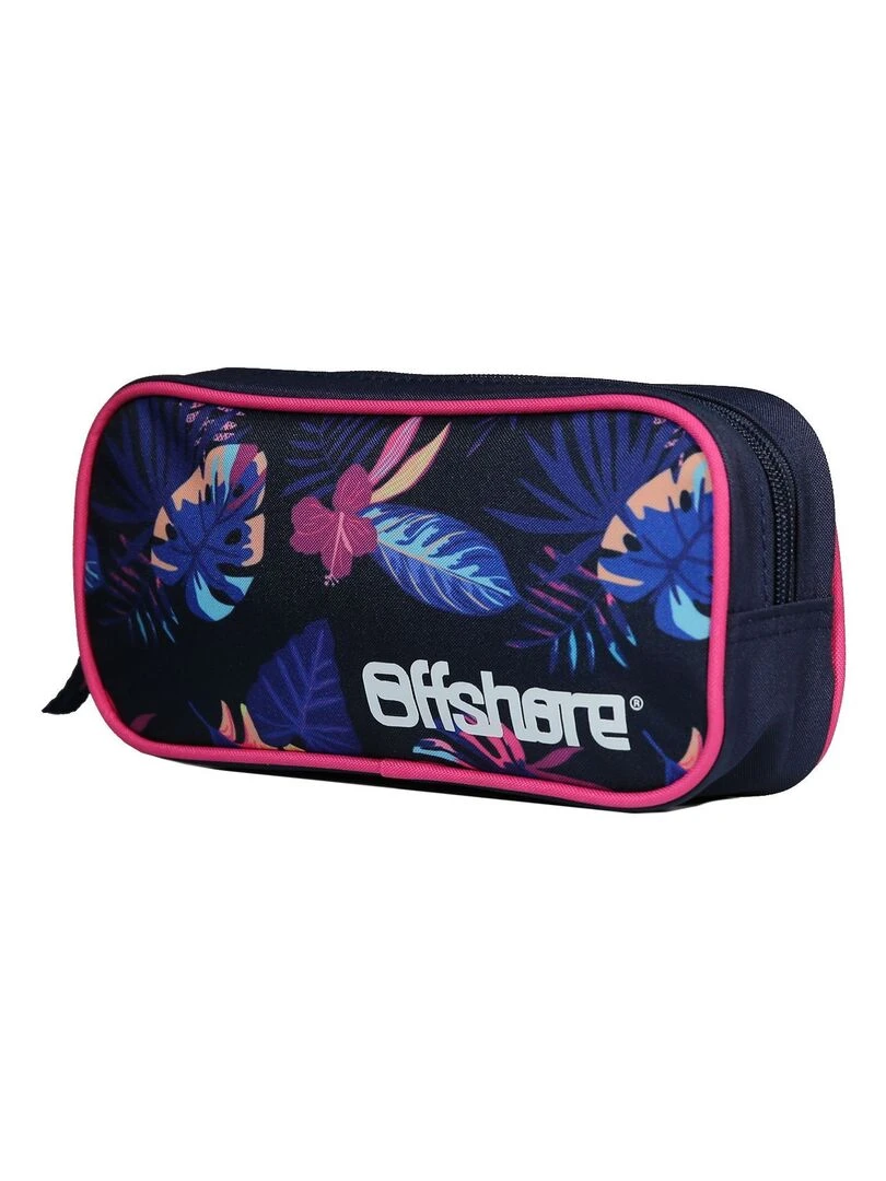 Trousse scolaire rectangulaire Offshore Hibiscus Bleue marine Bagtrotter Bleu