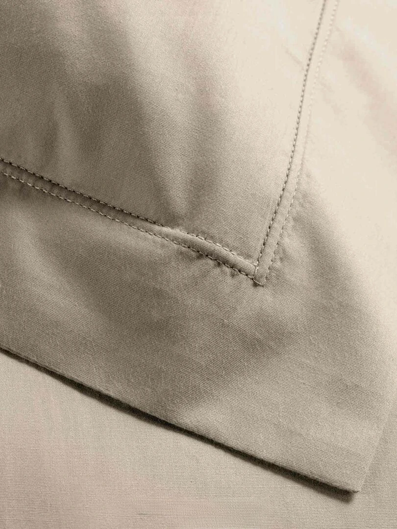 Taie d'oreiller unie en percale de coton   Beige sable