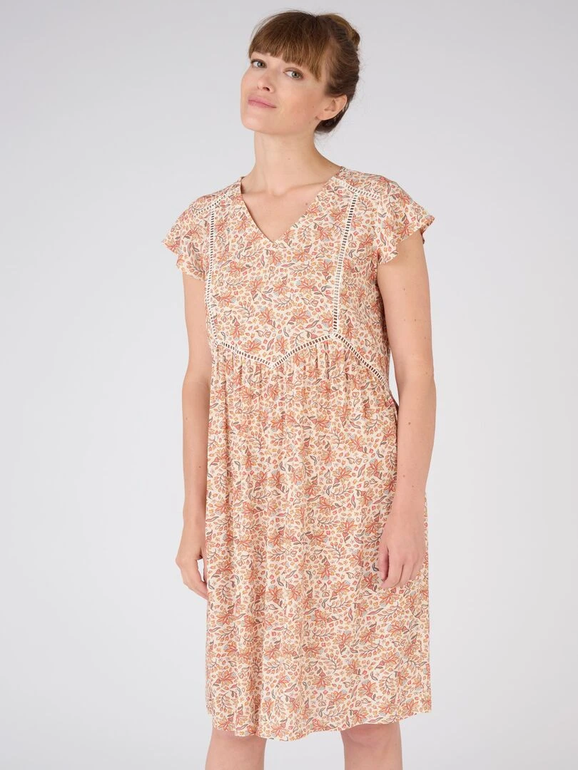 Robe housse fibres viscose Lenzing(TM) EcoVero(TM) Damart Beige