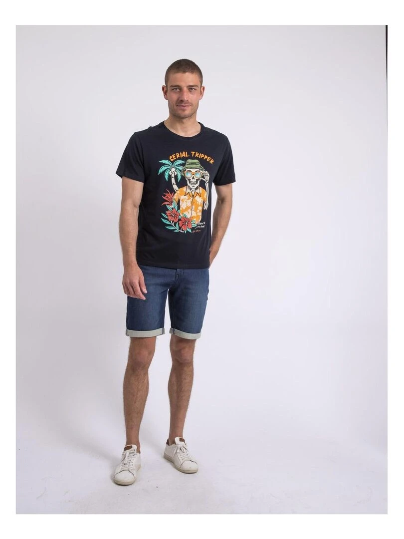 T shirt col rond NULRIK   Bleu marine