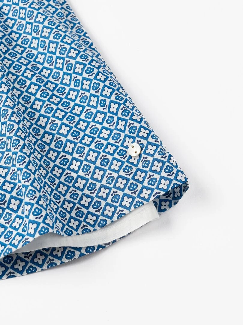 Robe avec Volants pour Bébé Fille manches courtes ATLANTIC COMPANY   Bleu foncé