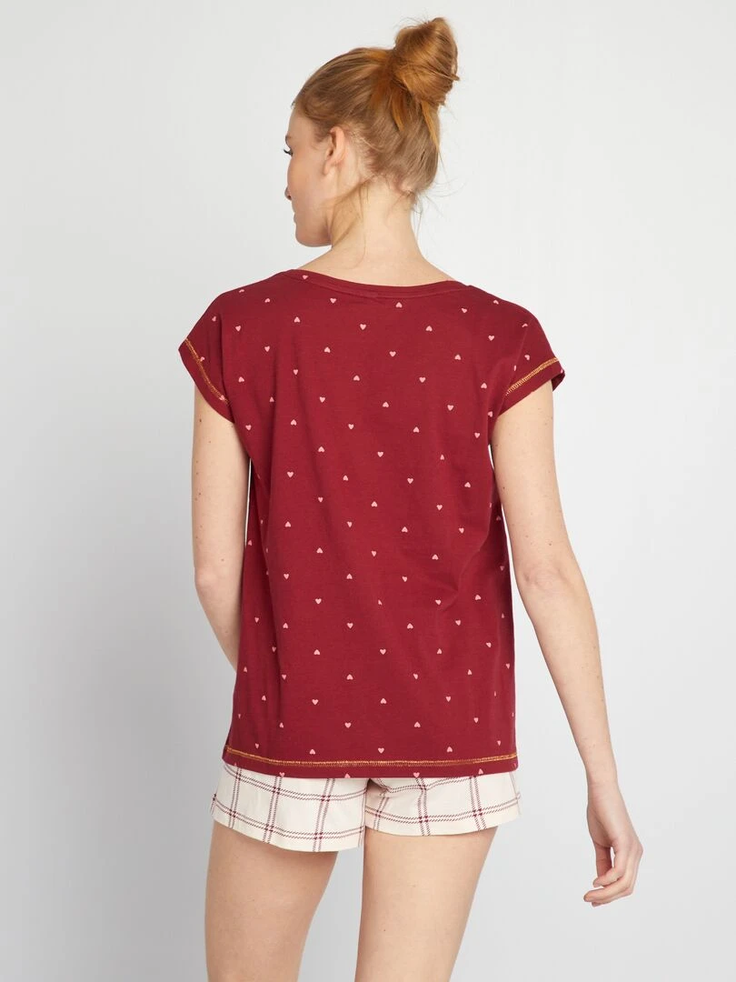 Ensemble de pyjama Love 2 pièces Rouge