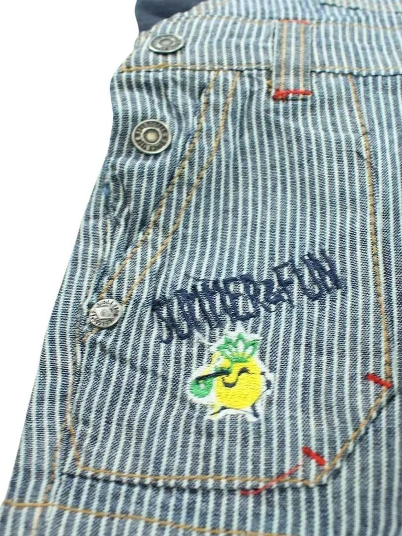 Lee Cooper   Ensemble ​​T shirt short salopette bébé garçon Imprimé Logo   Bleu