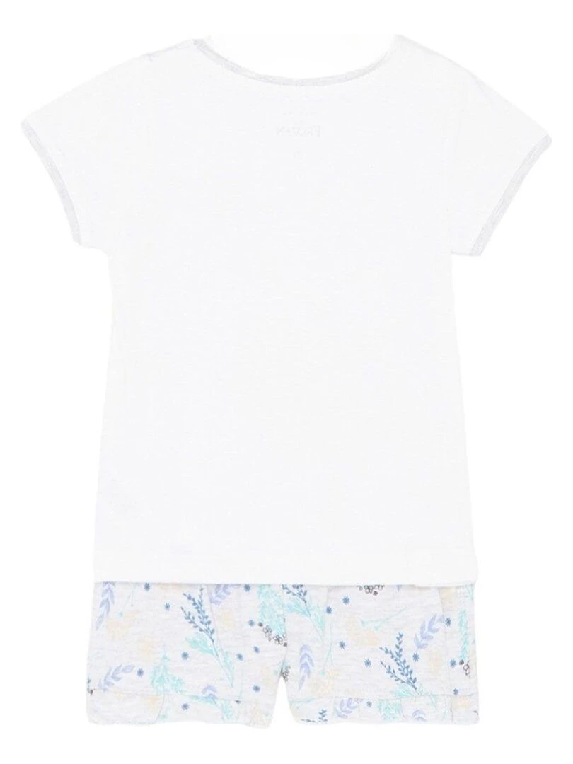 Disney Ensemble T shirt short fille Imprimé La Reine Des Neiges Gris