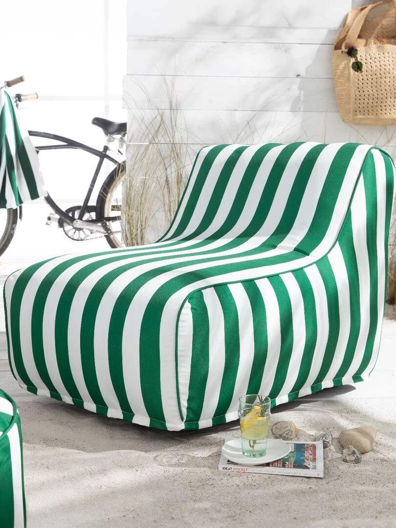 Fauteuil gonflable à rayures VERT