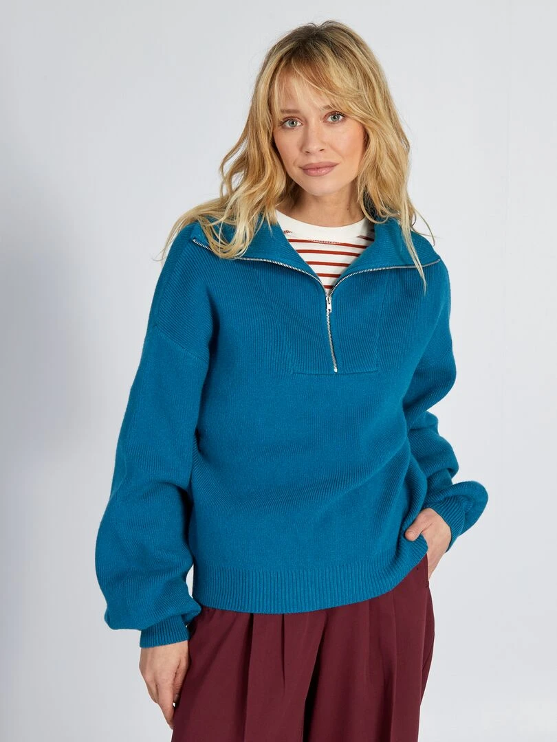 Pull camionneur   Bleu