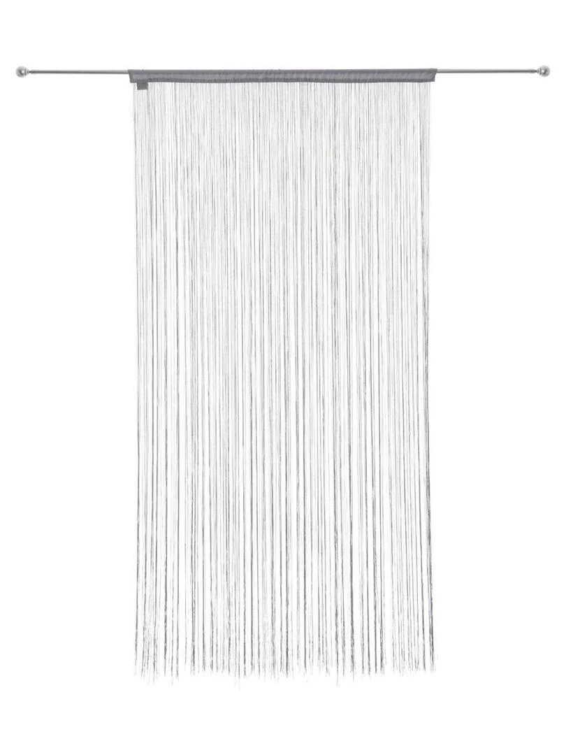 Rideau de fils unis et colorés   Gris clair