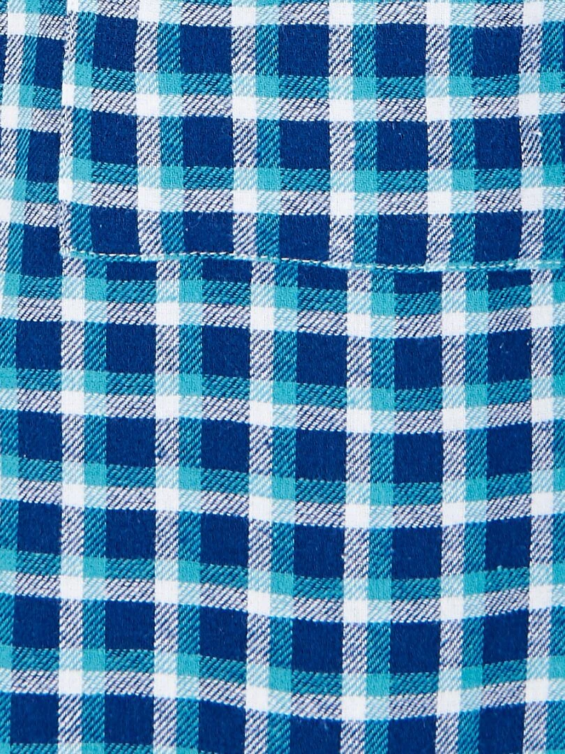 Pyjaveste flanelle grattée pur coton   Damart   Bleu turquoise