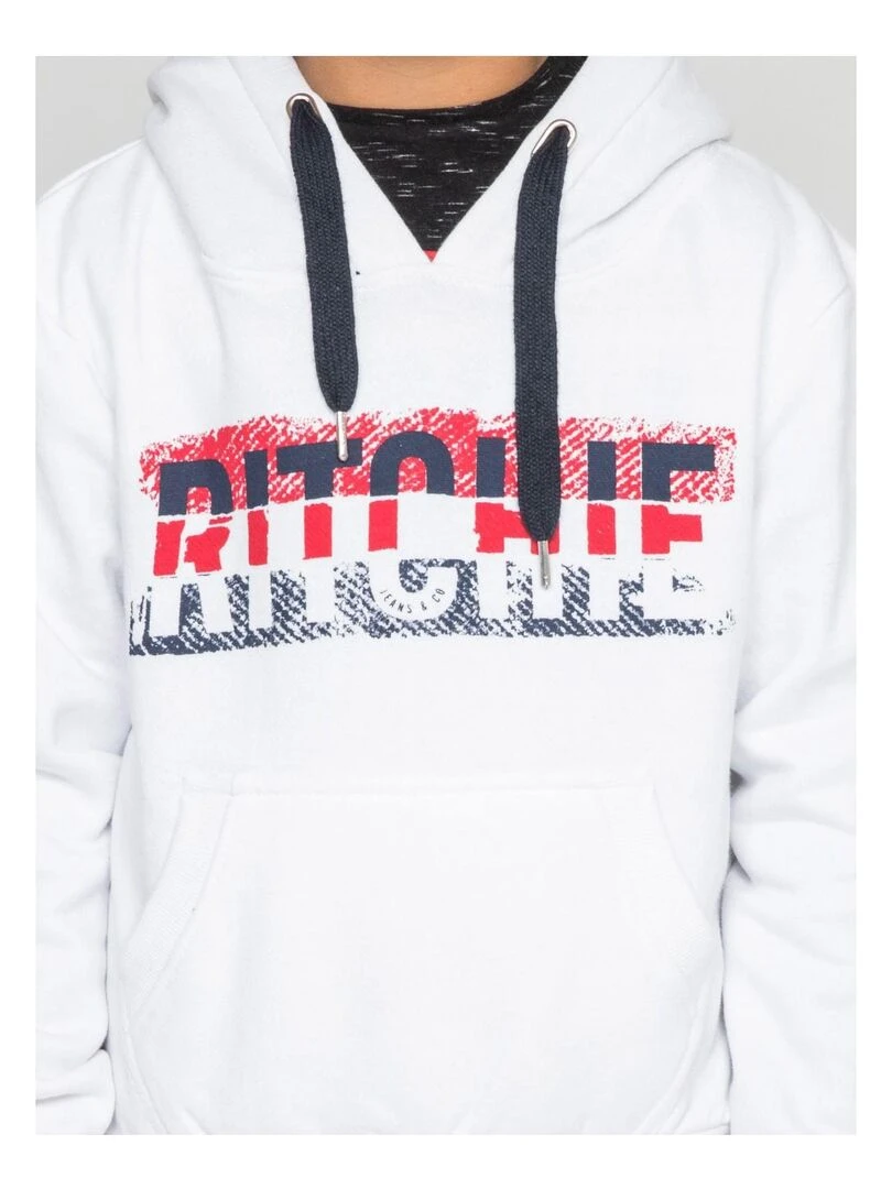 Sweat capuche WESKOF J Blanc