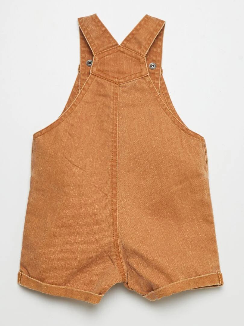Salopette courte en denim colorée Orange