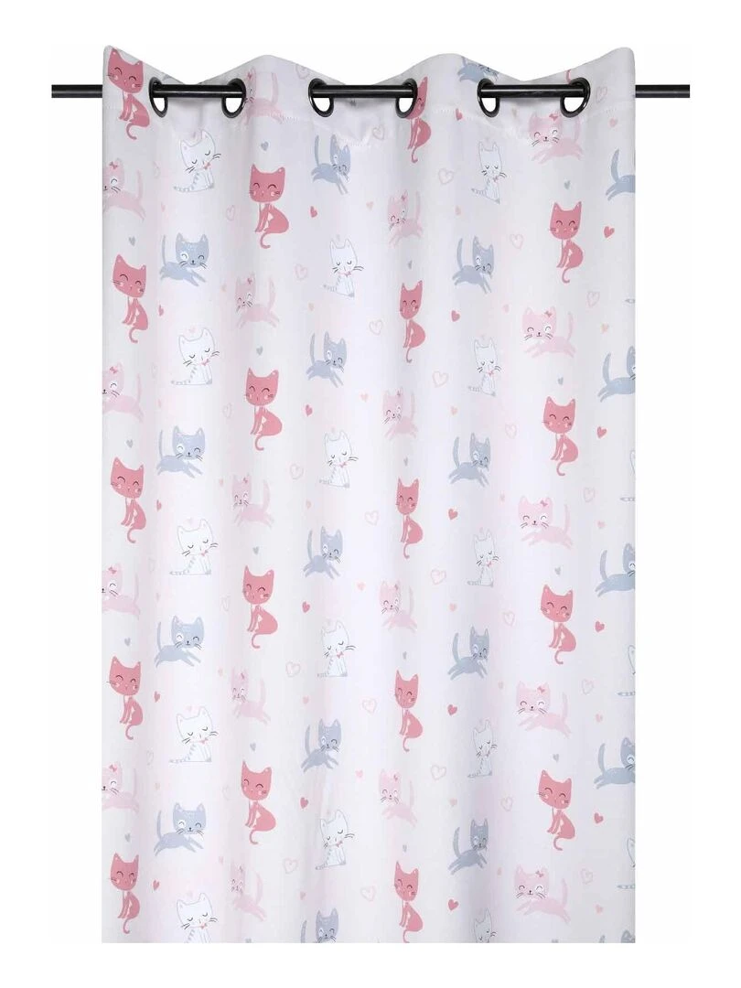 Rideau occultant petits chats Rose clair