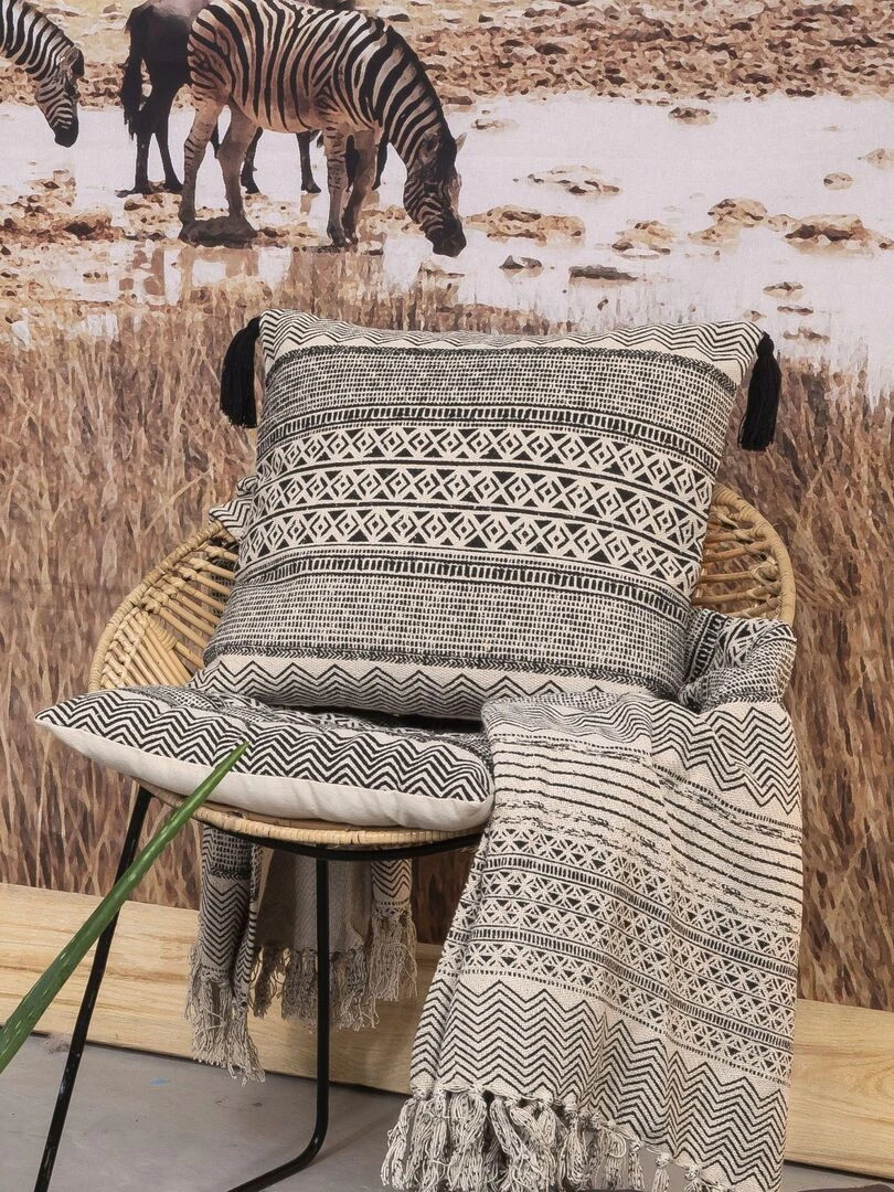 Coussin en coton CHINDI 'Deko&co'   Orange