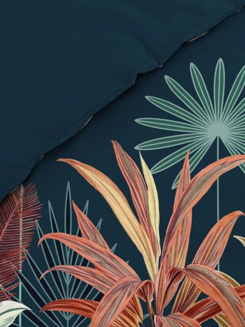 Housse de couette 240x220 + 2 taies Floriana coton 57 fils   Bleu