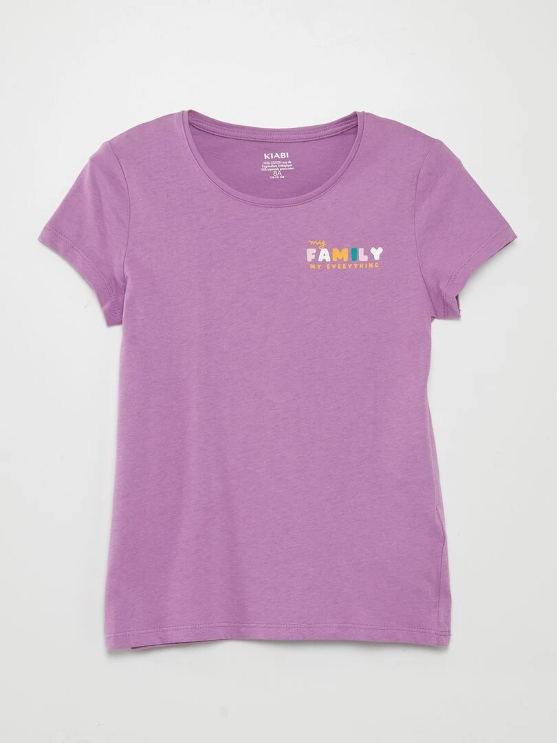 T shirt à imprimé dans le dos Violet