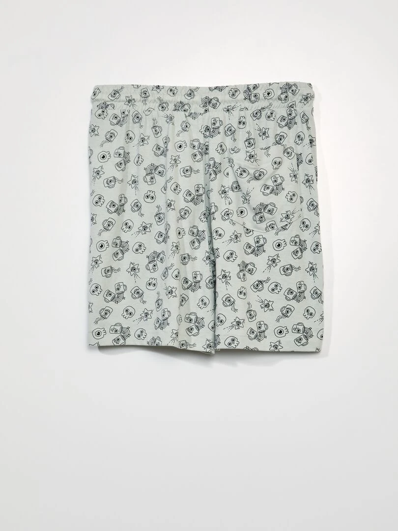 Short en jersey   Lot de 2   Vert/gris