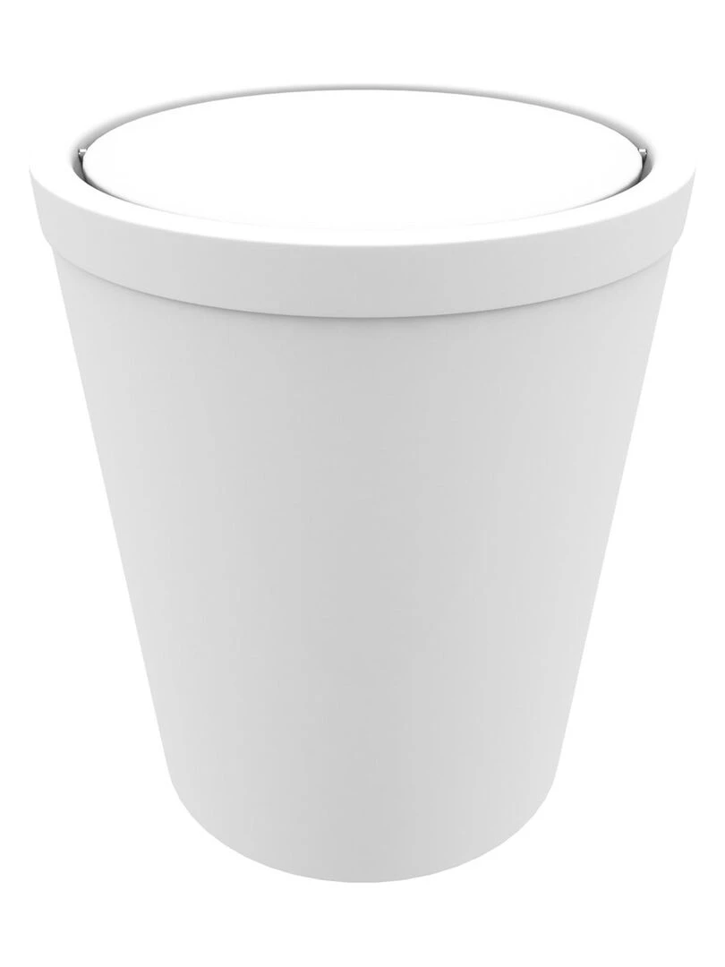 Poubelle avec couvercle pivotant   Blanc