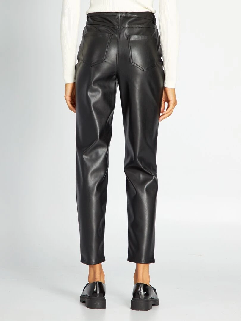 Pantalon en simili noir