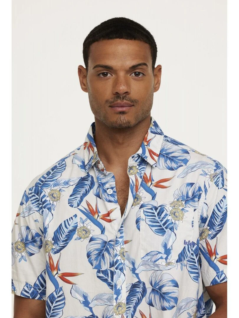 Lee Cooper   Chemise manches courtes coton comfort DARIZO   Bleu gris