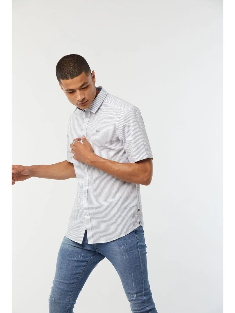 Lee Cooper   Chemise manches courtes coton regular DEPIO   Bleu