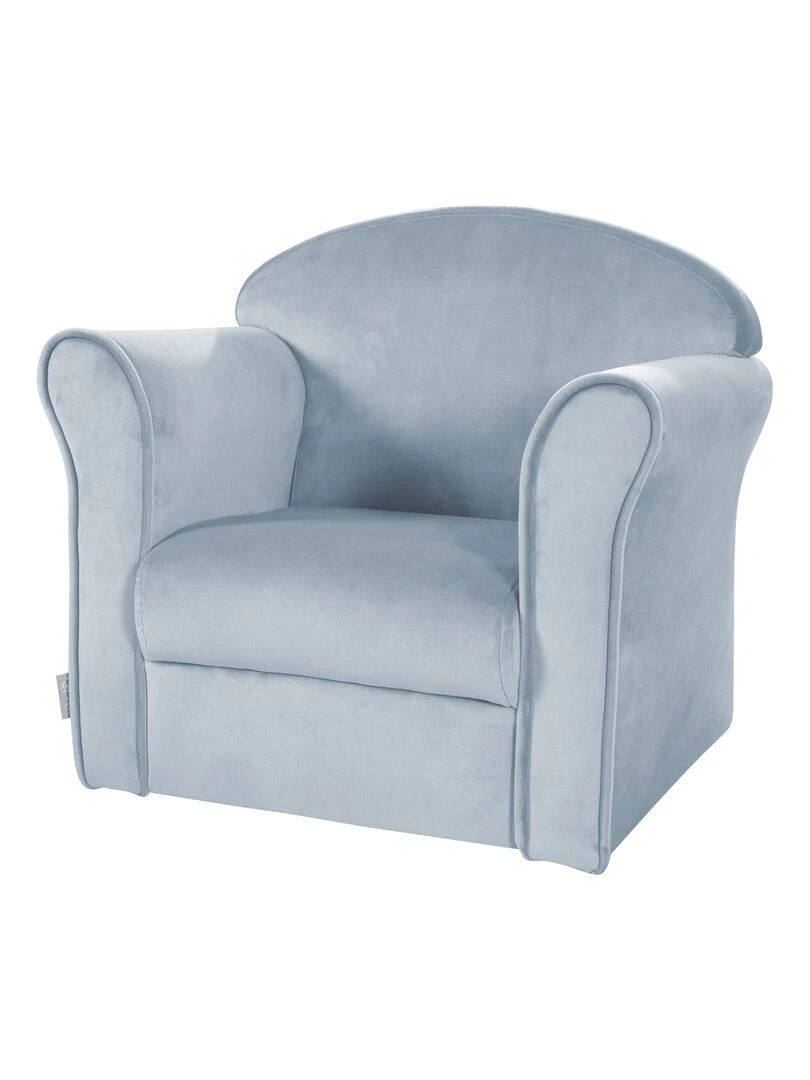 ROBA Fauteuil Club en Velours "Lil Sofa" Chaise Rembourrée avec Accoudoirs Bleu Clair Bleu clair