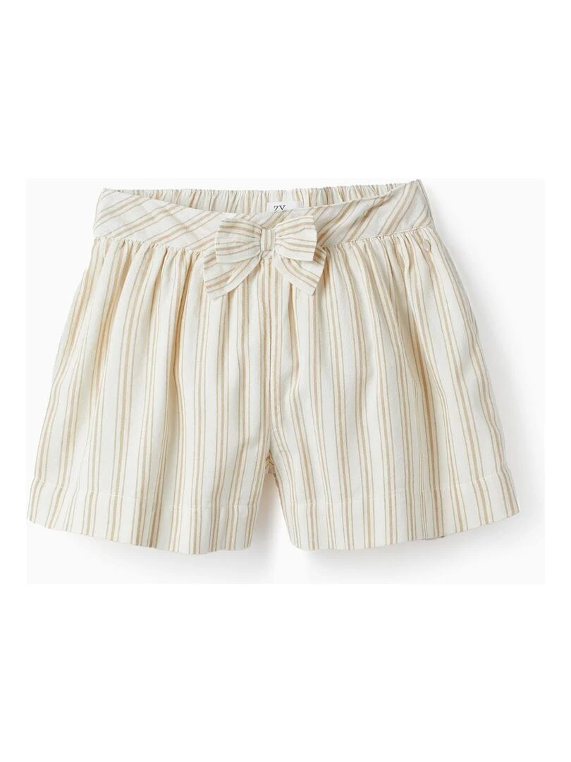Shorts en coton avec nœud pour fille PICASSO Blanc