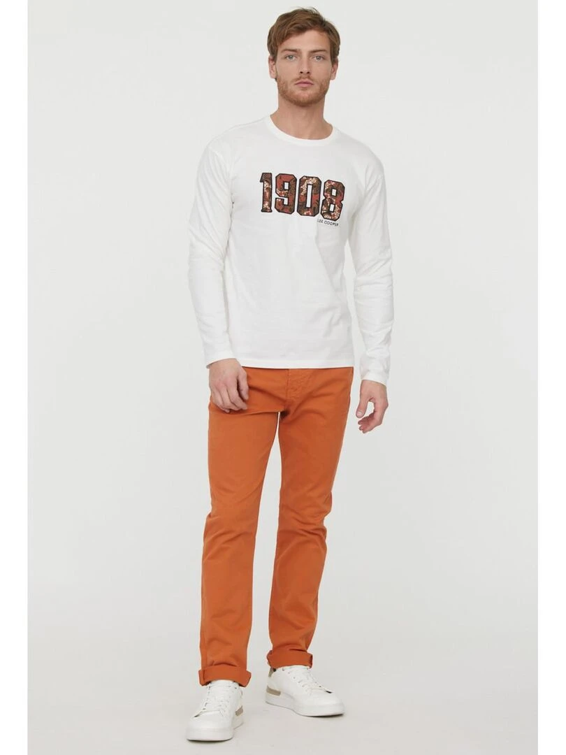 Lee Cooper   Pantalon coton straight LC126ZP   Orange