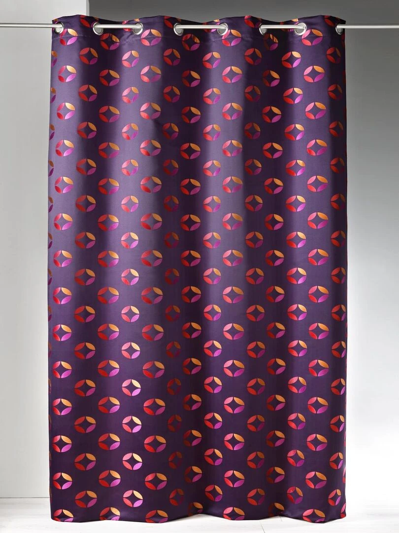 Rideau en jacquard à imprimés "rosace" Violet prune