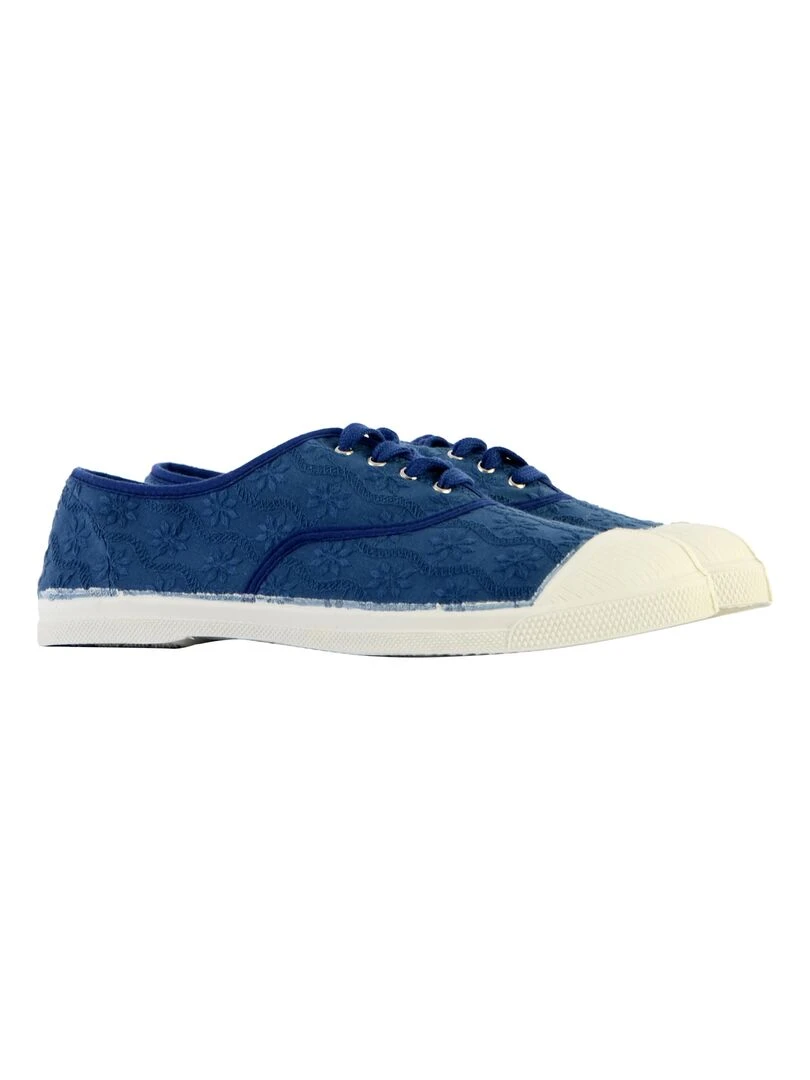 Tennis à Lacets Bensimon Broderie Anglaise   Bleu