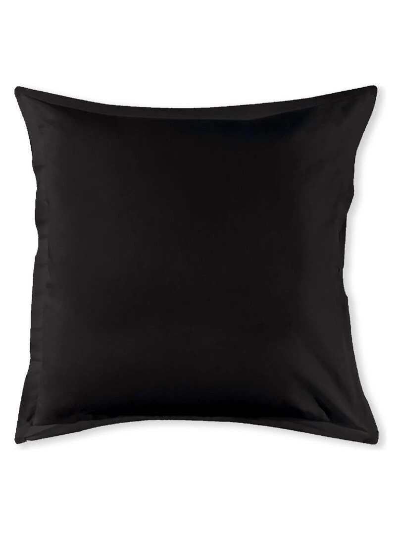 Future Home Taie d'oreiller en coton 57 fils unie noir Noir