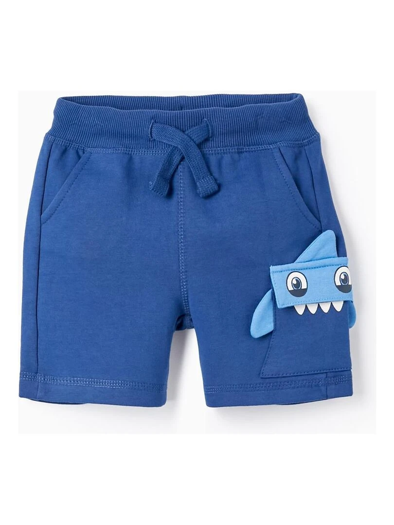 Short En Coton Pour Bébé Garçon 'Requin' Bleu foncé