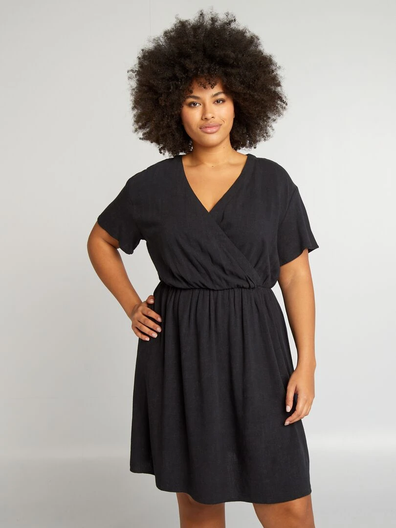 Robe courte cache cœur noir