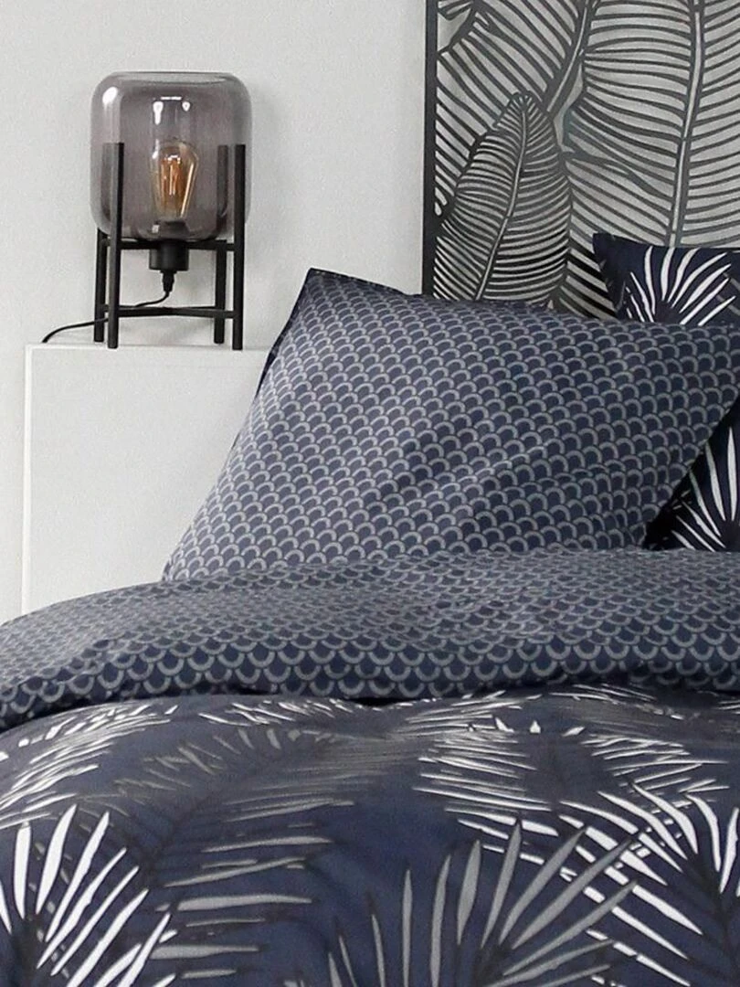 Housse de couette  Sunshine Bleupalm + taie(s) 100% coton 57 fils   Bleu