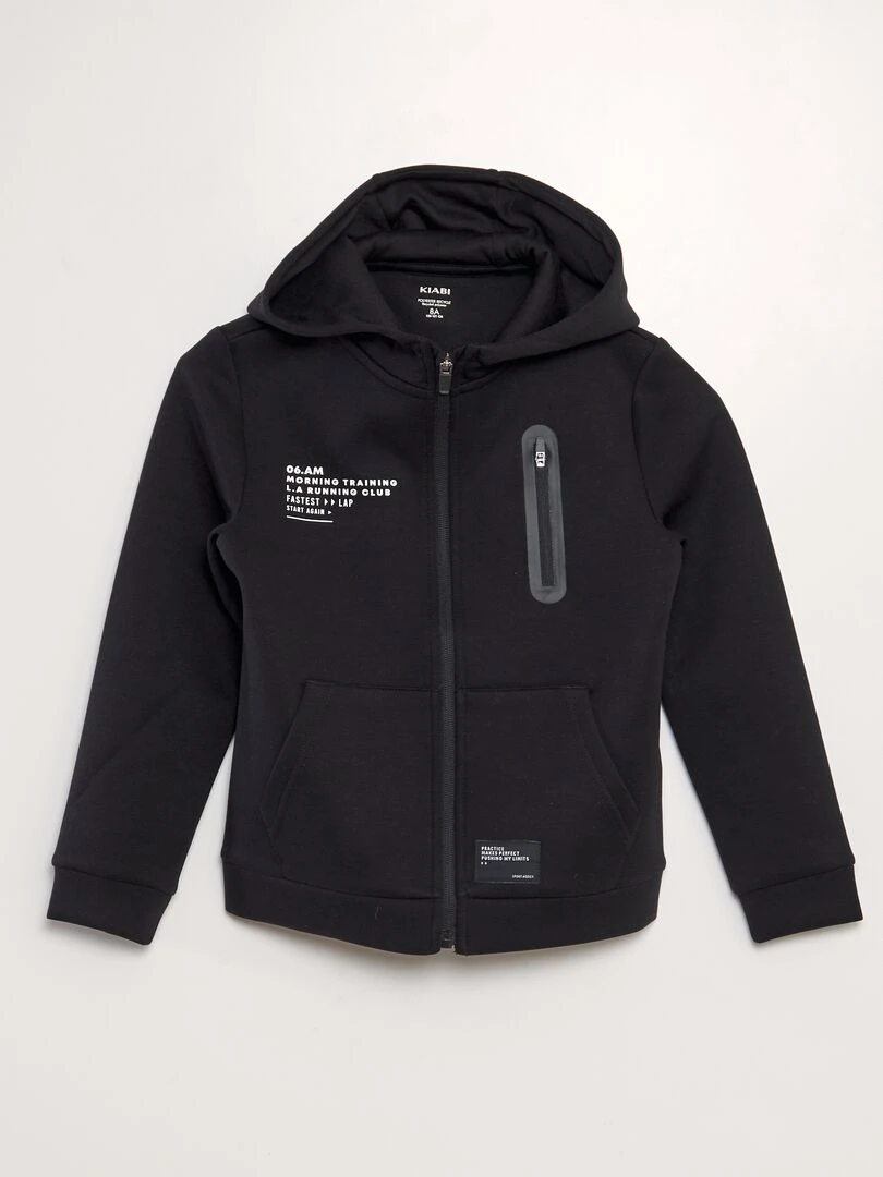 Sweat zippé en néoprène Noir
