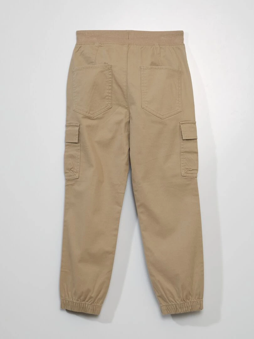 Pantalon avec poches à rabats Coupe + confortable Beige