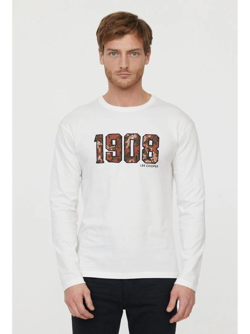 Lee Cooper T Shirt manches longues coton regular ACACH Beige