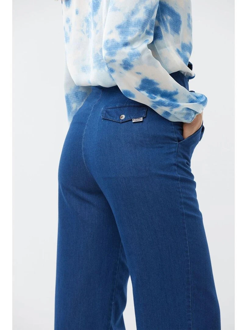 Lee Cooper   Pantalon femme lyocell chino JUMMY   Bleu