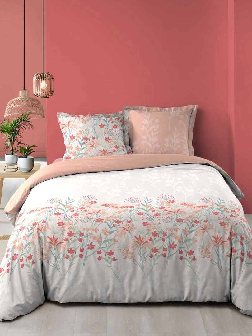 Parure housse couette Magdalena   Rose