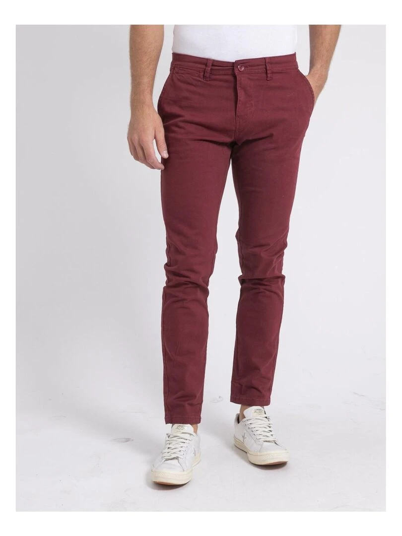 Pantalon chino VALDEK Bordeaux