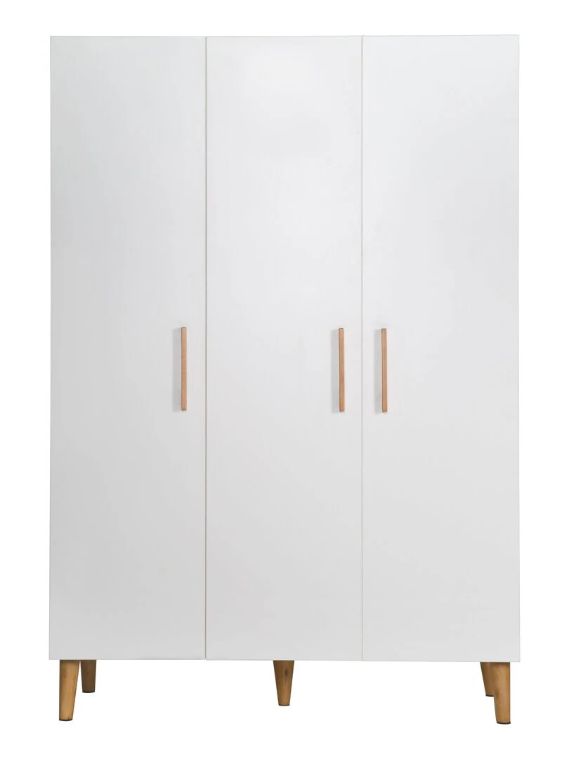 ROBA Armoire "Mick" 3 portes – technologie à fermeture progressive – blanc / chêne doré   Blanc