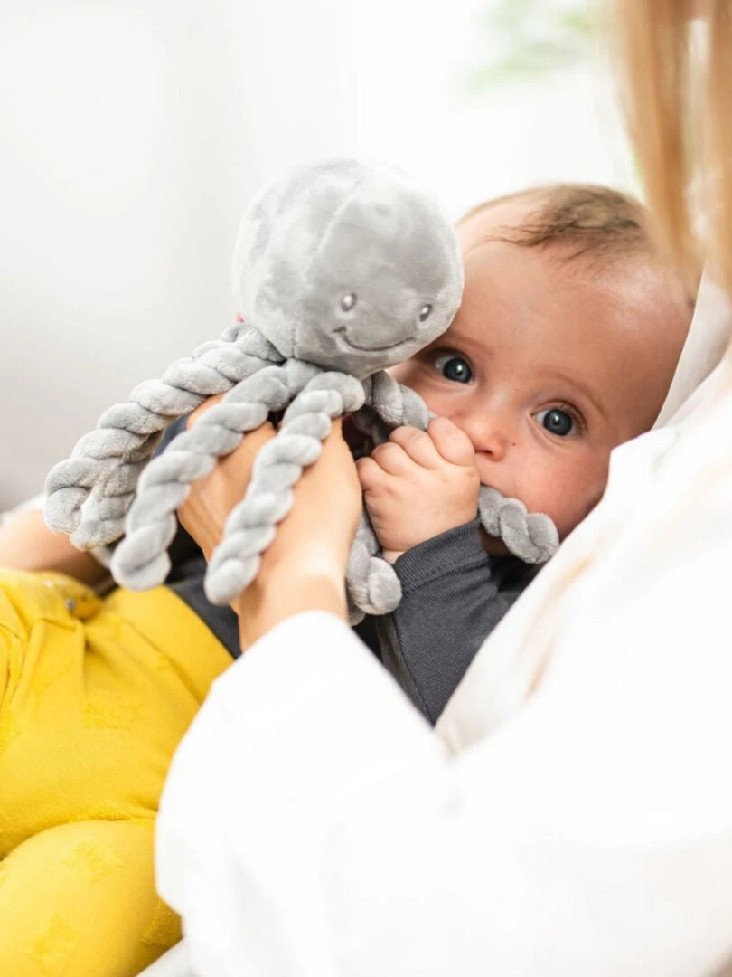 Peluche pieuvre Lapidou gris (23 cm)   Gris